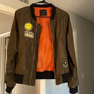 Military green/orange bomber jacket (Love Tree)